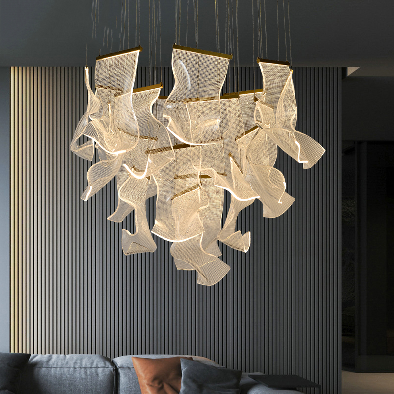 速发后设计师克亚力吊灯餐墅楼梯间创意艺术别厅咖啡厅个性工程灯