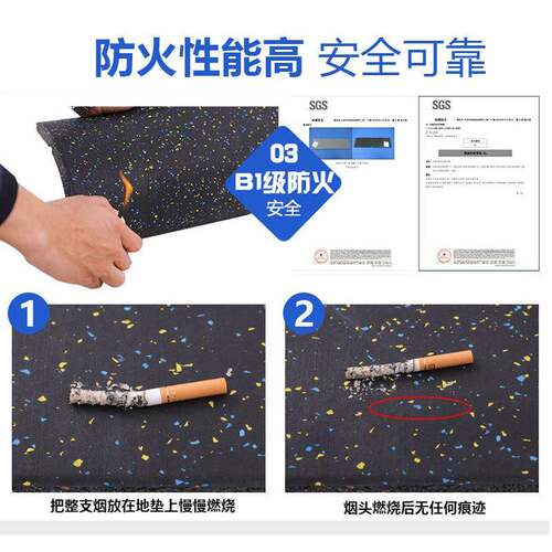 健身房橡胶地垫室内橡胶地砖家用减震隔音防砸卡扣橡胶地板