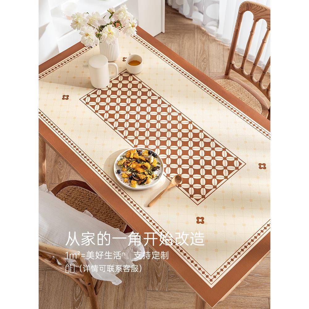 花皮革桌垫桌防水垫防油免洗餐桌防砖烫茶几垫桌面垫布桌子垫FCZ