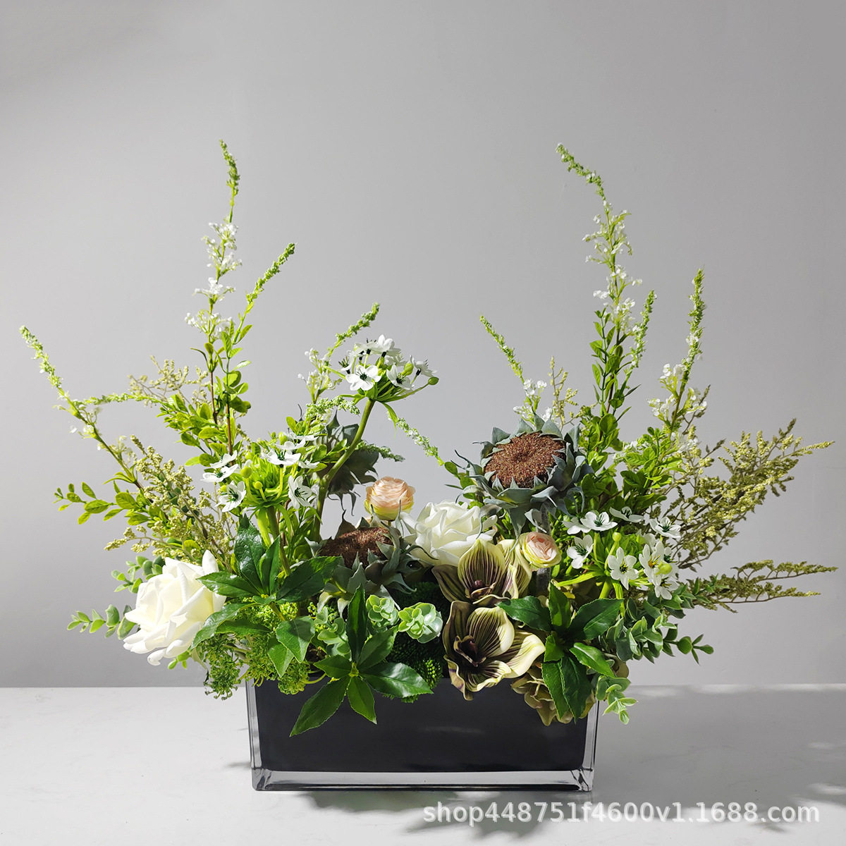 新中式仿真花绿植桌面摆件