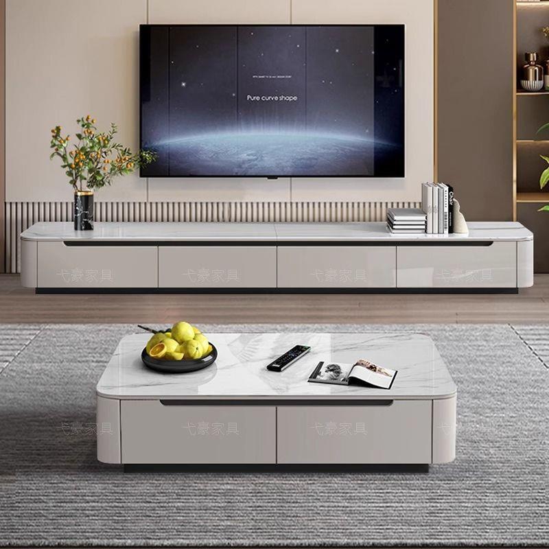 dp全家实木茶几电视柜落地款轻奢电APZ视柜岩板户简p约现代大小型