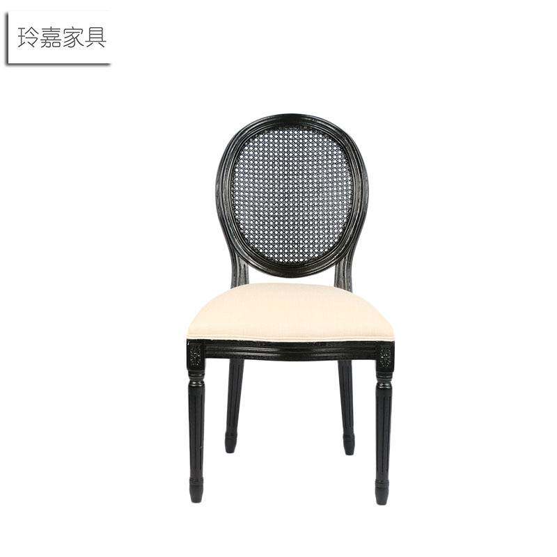 实木藤背椅 欧式圆背龙门椅 外贸餐椅 藤背圆背椅子 休闲椅