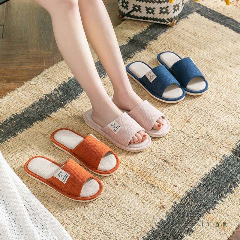 5双装一次性酒店拖鞋居家待客加厚静音防滑家居家用室内夏季亚麻