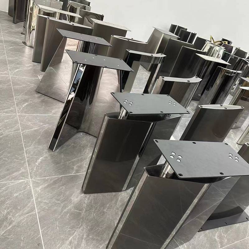 桌腿支架岩板餐桌脚架吧台茶几办公桌架底座不锈钢不锈钢桌腿