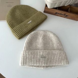 春野森川｜【套装】羊毛混纺围巾帽子纯色针织感组合二件套冬季