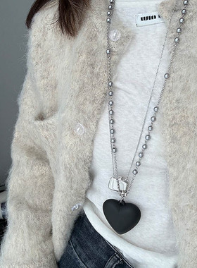 百搭甜酷个性小众ins灰色锁骨链