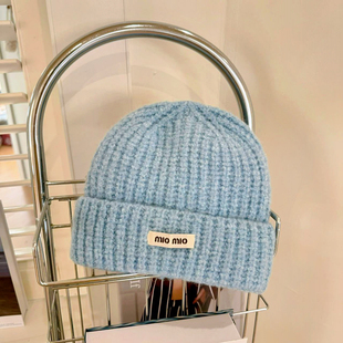 春野森川｜大头围针织毛线帽 秋冬百搭字母标保暖显脸小情侣冷帽