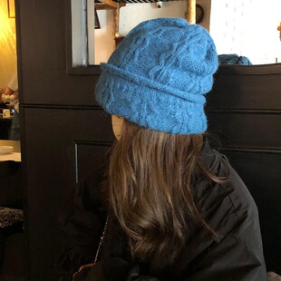 春野森川｜韩版 麻花针织堆堆帽女秋冬时髦保暖冷帽百搭显脸小护耳