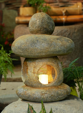 中式仿古庭院灯户外太阳能石灯笼别F墅花园草坪灯造景布置装饰摆