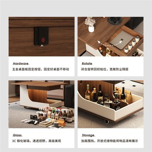 折叠茶几可移动沙发边几侧边柜客厅小户I型推车实木茶水柜带轮边