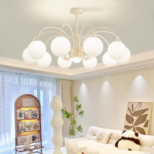 奶油风魔豆客厅吊灯现代简约法式 中山灯 北欧餐厅卧室灯202V4新款