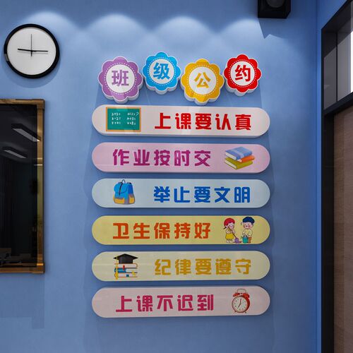 卫生角文化墙贴纸班n级区域划分布置中小学教室装饰幼儿园环创建