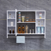 卫生间浴室镜柜挂l墙式 防水储物收纳柜镜箱洗手间带置物架梳妆镜