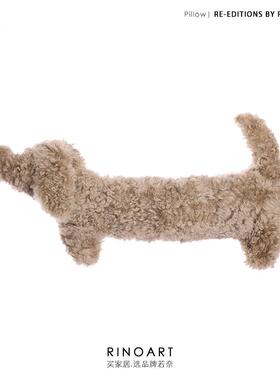 111v温柔淡可可/腰枕橄榄绿天然滩羊毛腊肠犬狗条形中古靠枕