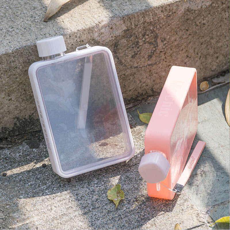 扁平水杯扁形小水瓶长方形方扁水男樽便携式水壶酒壶超杯子扁塑料