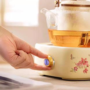 紫藤花电陶炉家用室内加厚玻璃耐高温茶水分离煮茶器煮茶壶 网红款