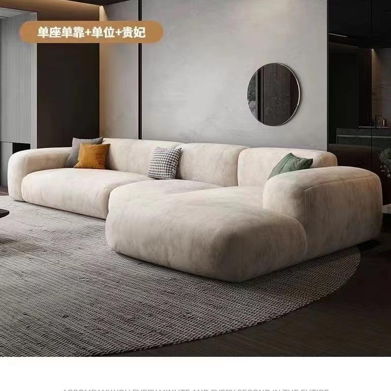 意式极简直排布艺沙发奶油现代式风客厅小户型休闲网红科技布沙发