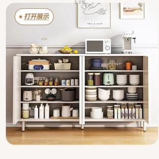 轻奢奶油风餐边柜靠墙一体储物柜客厅茶水柜边柜家用工厂一件