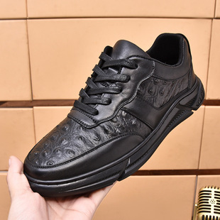 运动风格男鞋春秋款休闲皮鞋上线鞋底男士真皮软底鞋