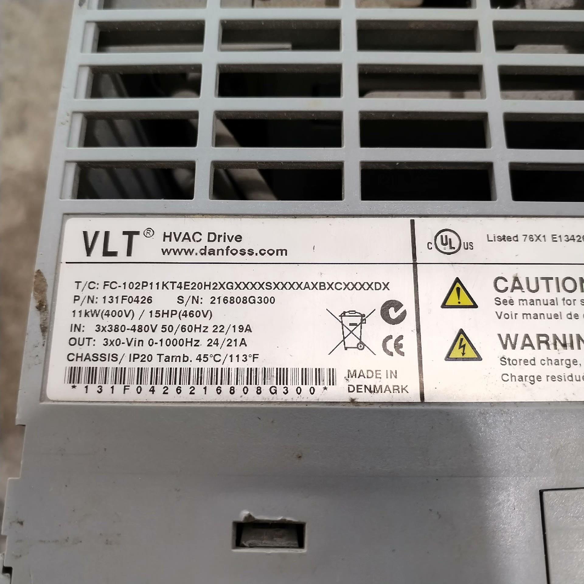 丹佛斯102系列变频器,11KW 380V(憨憨电子)