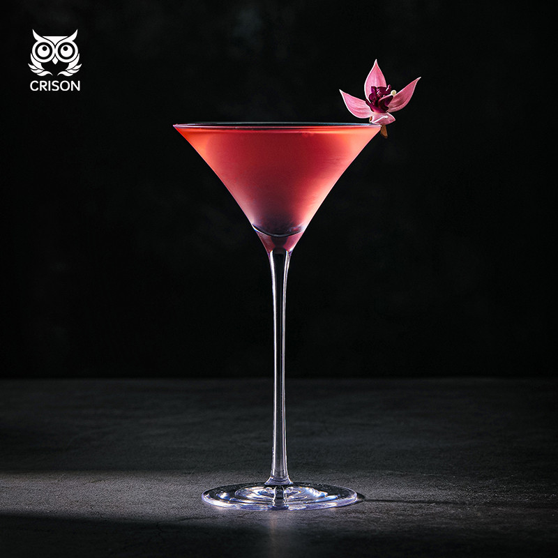 MT1801 CRISON喇叭马天尼杯 日式水晶三角马提尼杯 高脚鸡尾