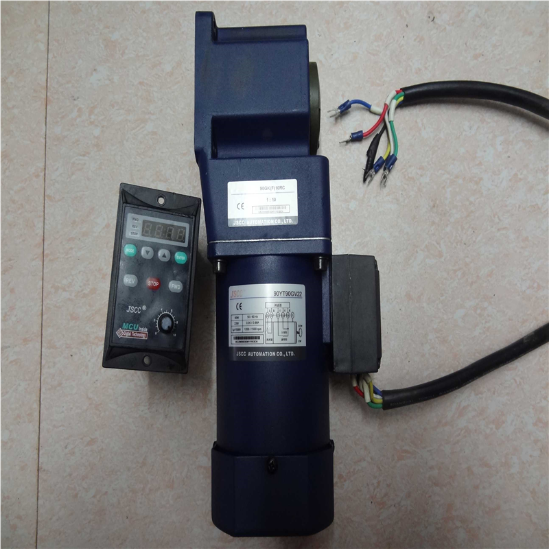 拆机精研JSCC直角调速电机90YT90GV22/90GK(F)10RC 90W220V速比10
