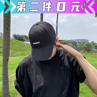 第二件0元 加大加深顶加宽帽檐显脸小鸭舌帽子男女黑色棒球帽i