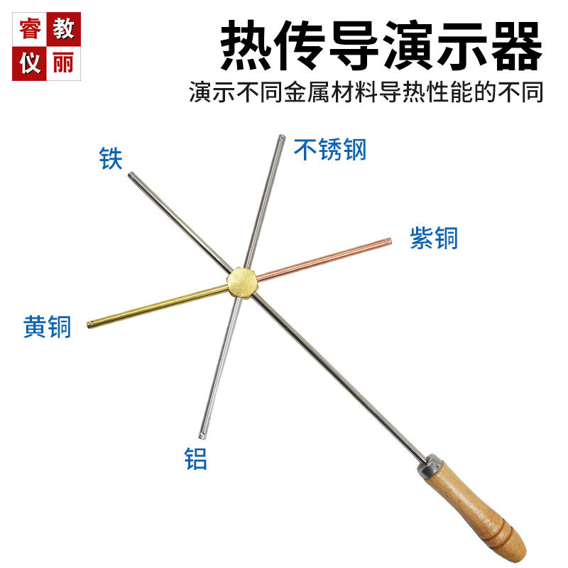 热传导演示器铜铁铝导热比较装置初中学物理教学实验仪器材教具
