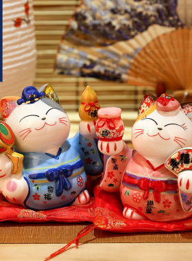 结婚礼物送新人情侣闺蜜新婚庆招财猫一对实用家居装饰摆件日式