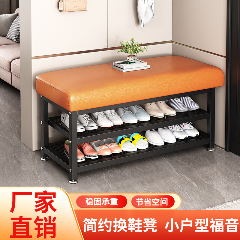 换鞋凳家用门口简约入户穿鞋凳软包坐垫一体玄关进门鞋柜轻奢可坐