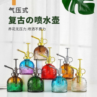 新款浮雕麻点玻璃喷壶园艺家用洒水喷雾器洒水壶浇水喷壶家居摆件