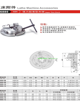 正台湾精展强力超薄型夹头66880-NBK-NBK06-NBK08-NBK10