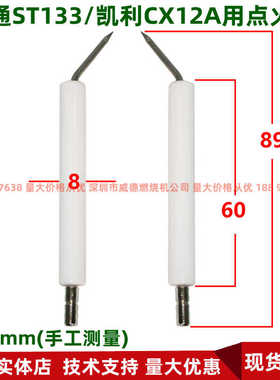 柴油甲醇燃烧机配件点火针电极陶瓷棒 ST133/CX12A用导电打火针
