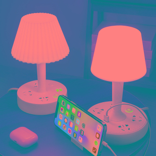 装饰台灯插座一体式简约现代家用卧室温馨床头柜灯ins网红小夜灯