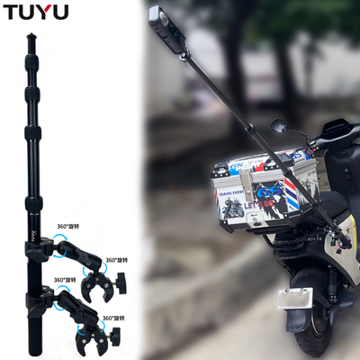 GoPro摩托车骑行支架车把保险杠Insta360X3 X4自拍杆固定配件