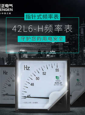 TENN天正电气42L6-H HZ380V频率表三相赫兹表45-55Hz指针式板表
