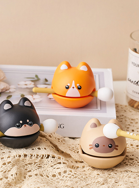 解压木鱼敲打静心小摆件办公室桌面男生工位好物稳定控制情绪