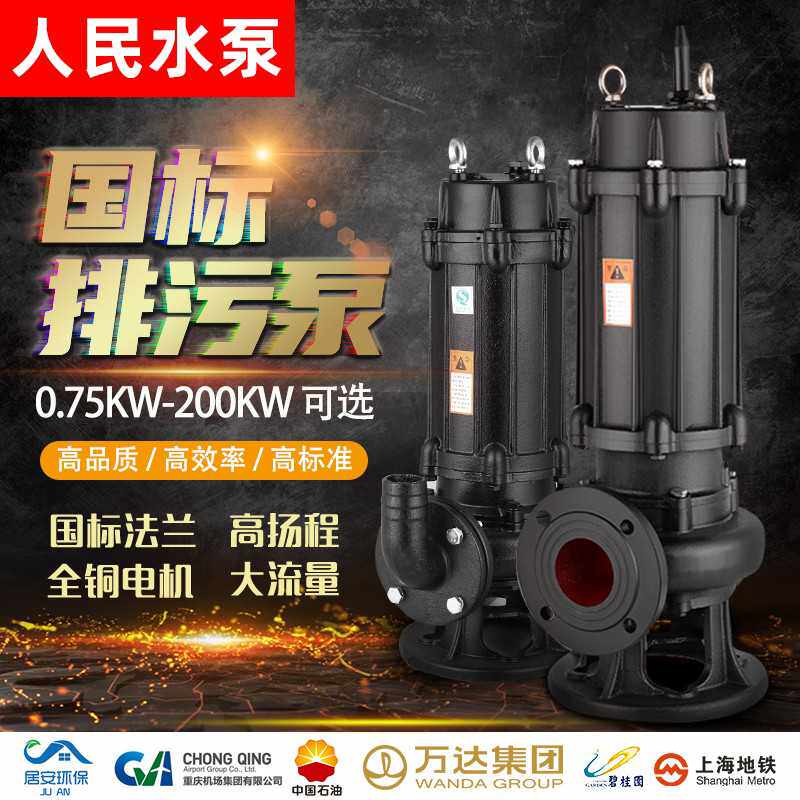人民污水泵潜水排污泵380v三相2.2kw3kw4kw5.5千瓦7.5kw11kw