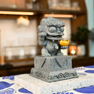 故宫文创国潮务摆件原创设计石狮子开业招财猫家居办公礼桌面