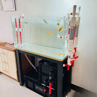 虹吸过滤系统整套鱼缸底滤免打孔鱼马桶过滤网鱼粪便分离器配件管