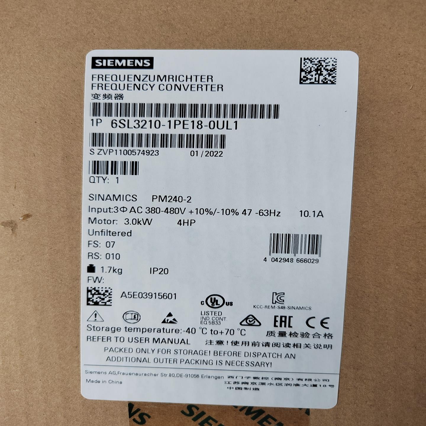 PM240-2功率模块6SL3210-1PE18-0UL1全（崽载电子）