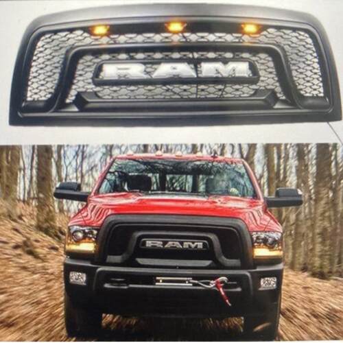 适用10-18年道奇公羊RAM2500RAM3500改装蜂窝中网带灯叛逆者款