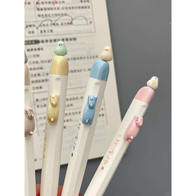 凡物象磁吸小鸟创意滑动猫咪中性笔刷题高颜值ins风速干黑色学生