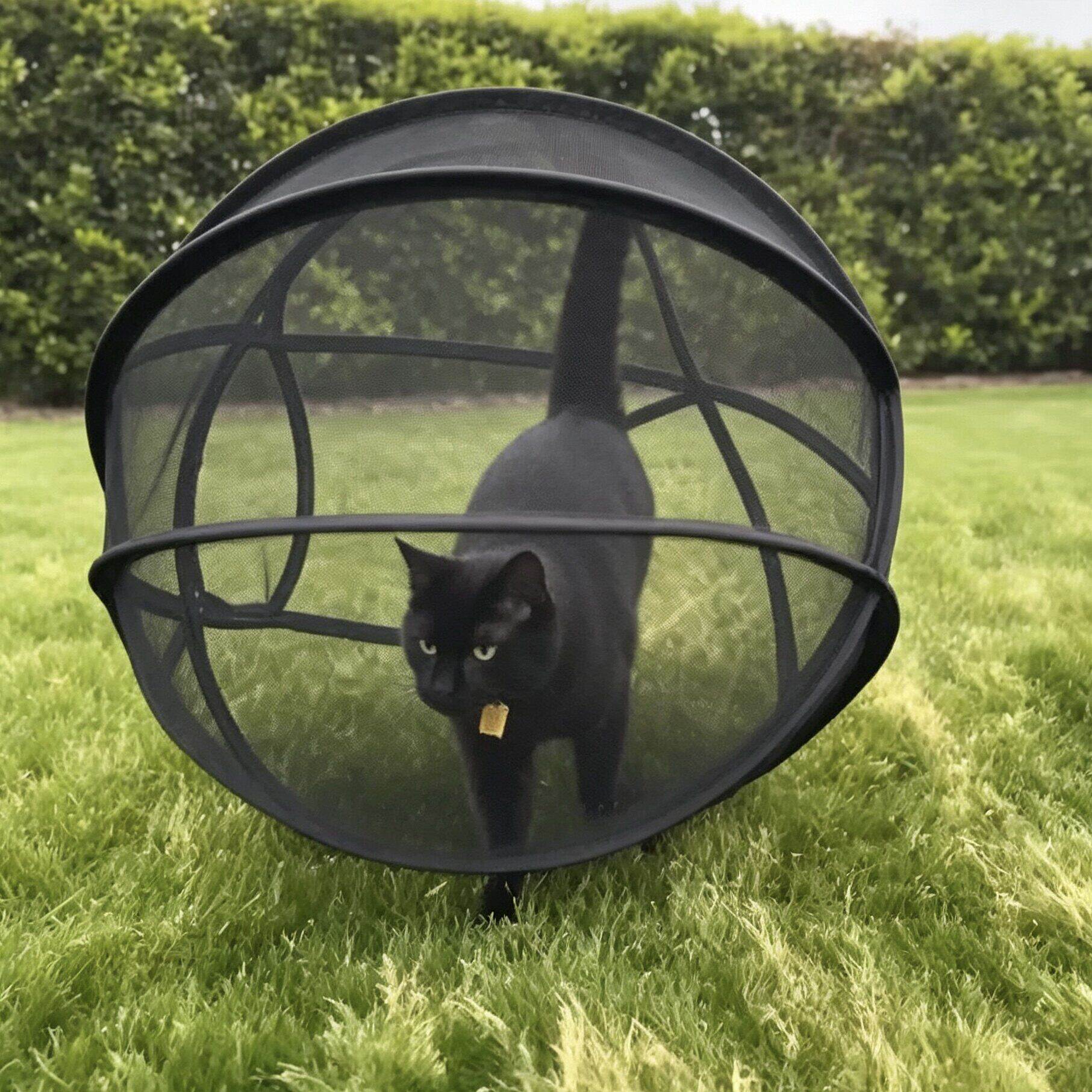 溜猫神器！溜猫网纱球圆形帐篷透气可移动可折叠猫窝家用户外通用