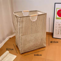 Simple household large-capacity storage bucket, simple wooden portable foldable dirty clothes basket, laundry basket thumbnail 2