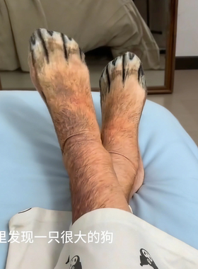保暖小狗爪袜子动物爪子中筒袜个性整蛊道具脚蹄猫爪趣味搞笑棉袜