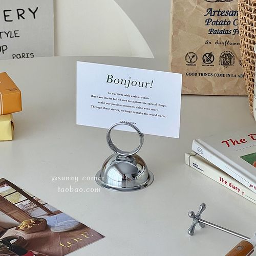 速发风创意留言便签夹便条夹桌面立式金属名夹夹卡片相片照片片子