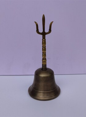 速发尼泊尔手工三清铃三叉铃道士用铃光身八铃卦摇铜铃道暗八仙手