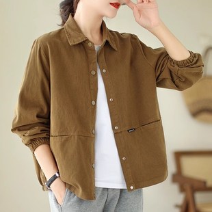 爆款 2套外024新款 春秋款 衬衣大妈早秋短款 速发码 上衣秋装 妈时尚