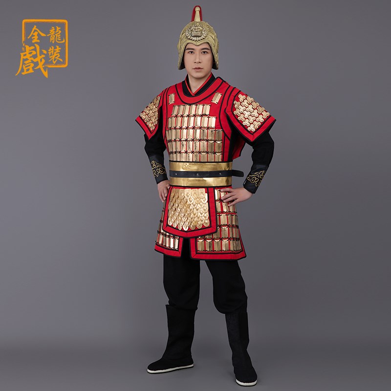 速发全龙戏装戏曲古装盔甲男装古代将军小兵小将服装将士舞台演出